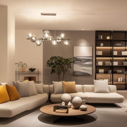 Brilagi - kaabliga rippuv LED-lühter MILLA 10xG9/3W/230V mustkroom/suitsune