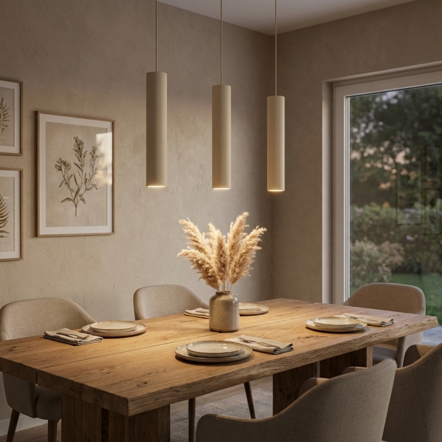 Brilagi - Kaabliga rippvalgusti 3xGU10/15W/230V beež/kuldne