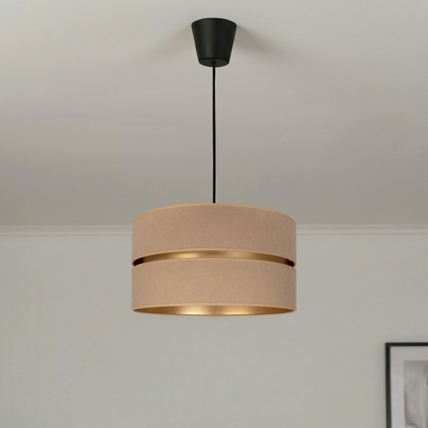 Brilagi - Kaabliga rippvalgusti DUO-DUO 1xE27/60W/230V, läbimõõt 40 cm, beež/kuldne