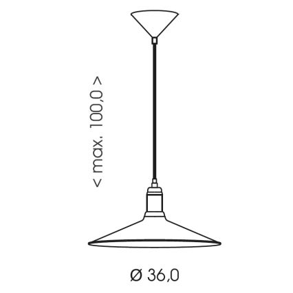 Brilagi - kaabliga rippvalgusti FORGE 1xE27/60W/230V, läbimõõt 36 cm, must