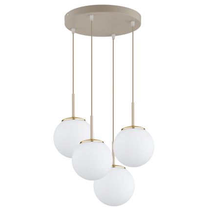 Brilagi - Kaabliga rippvalgusti MILO ECRU 4xE27/60W/230V beež/kuldne