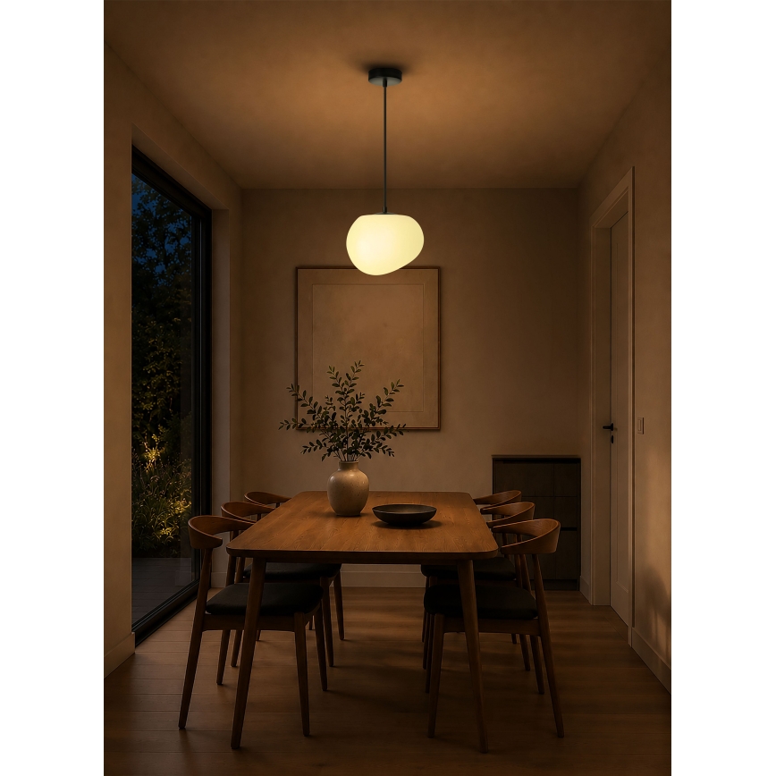 BRILAGI - Kaabliga rippvalgusti PEBBLES 1xE27/40W/230V läbimõõt 20 cm must