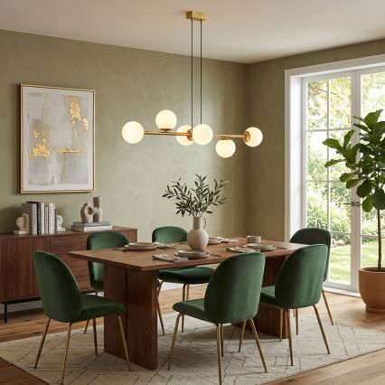 Brilagi - kaabliga riputatav lühter MALONY 6xE14/20W/230V kuldne