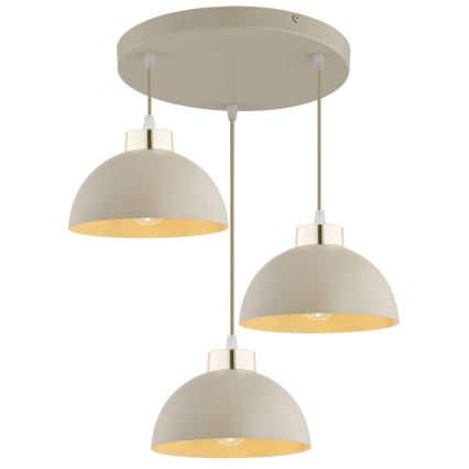 Brilagi - kaablil rippuv lühter MOON 3xE27/60W/230V, beež/kuldne