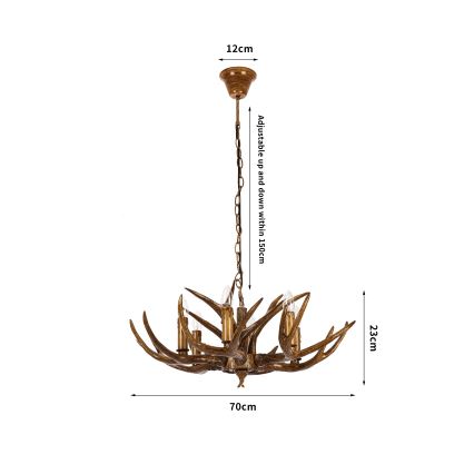 Brilagi - Ketiga kroonlühter DEER 6xE14/10W/230V Ø 70 cm