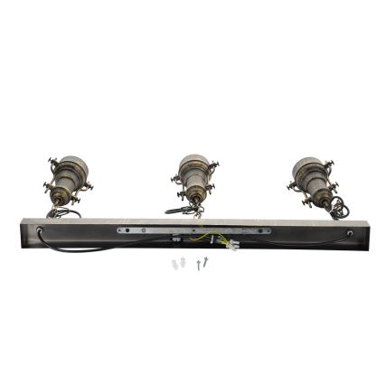 Brilagi - ketiga kroonlühter PYRONIC 3xE27/40W/230V pronks/patina