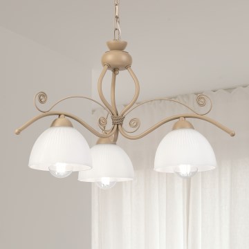 Brilagi - Ketiga lühter ANTICO MODERN 3xE27/60W/230V beež