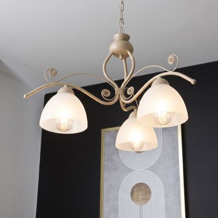 Brilagi - Ketiga lühter ANTICO MODERN 3xE27/60W/230V beež