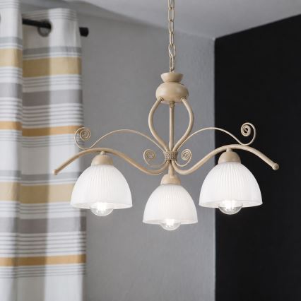 Brilagi - Ketiga lühter ANTICO MODERN 3xE27/60W/230V beež