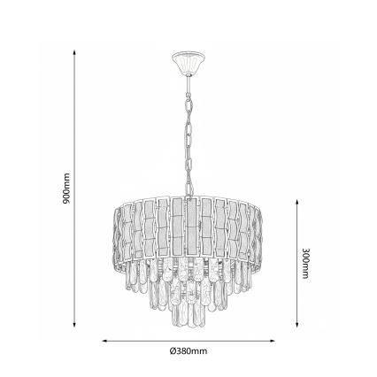 Brilagi - ketiga lühter CRISTAL 5xE14/40W/230V läbimõõt 38 cm