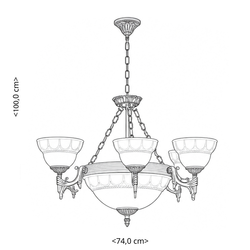BRILAGI - ketiga lühter DAHLIA 9xE27/40W/230V Ø 74 cm messing
