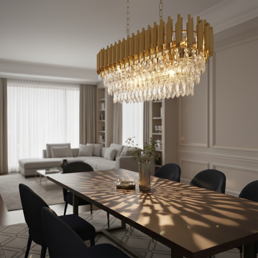 Brilagi - ketiga lühter ECLIPSE 10xE14/10W/230V 78x28 cm kuldne