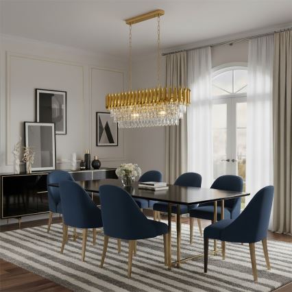 Brilagi - ketiga lühter ECLIPSE 10xE14/10W/230V 78x28 cm kuldne