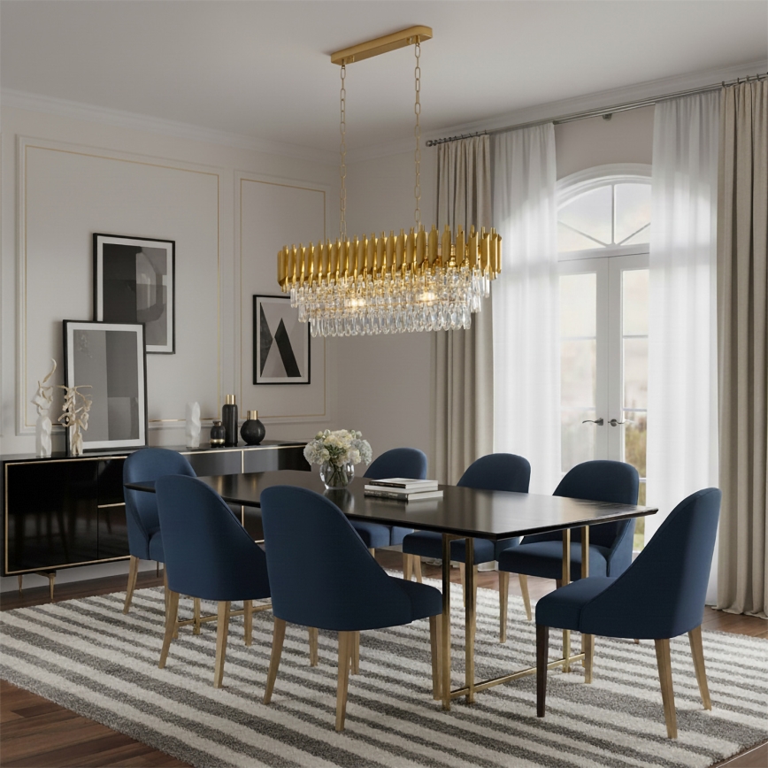 Brilagi - ketiga lühter ECLIPSE 10xE14/10W/230V 78x28 cm kuldne