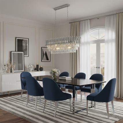 Brilagi - Ketiga lühter ECLIPSE 10xE14/10W/230x 78x28 cm hõbedane