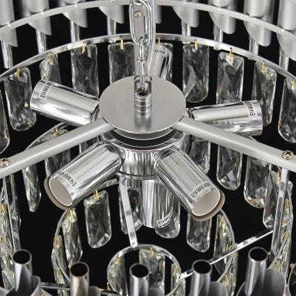 Brilagi - ketiga lühter ECLIPSE 7xE14/10W/230V läbimõõt 48 cm hõbedane