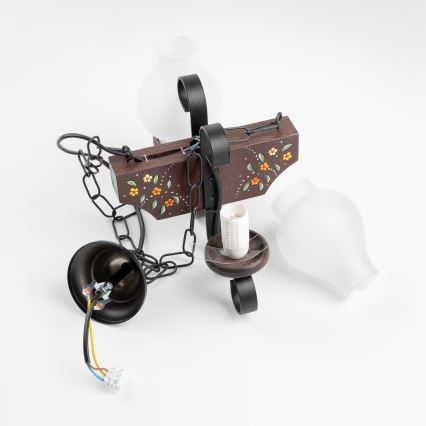 Brilagi - ketiga lühter QUEEN 2xE14/40W/230V pöök/wenge