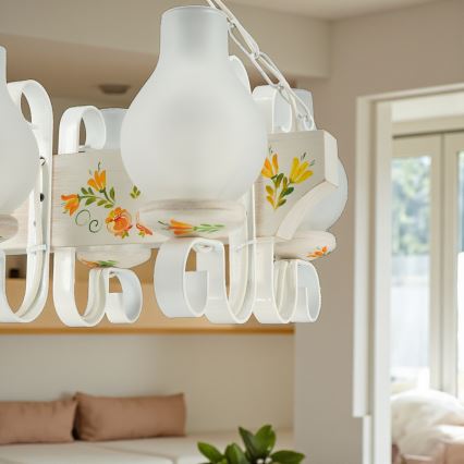 Brilagi - Ketiga lühter QUEEN 4xE14/40W/230V pöök/kreemjas