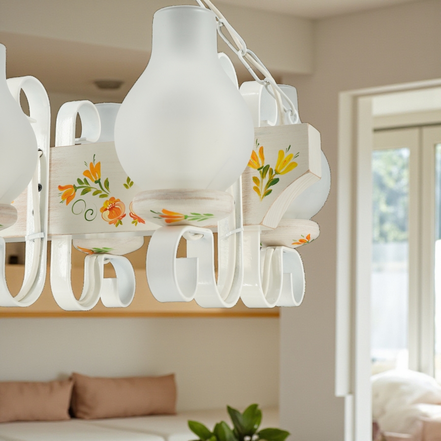 Brilagi - Ketiga lühter QUEEN 4xE14/40W/230V pöök/kreemjas