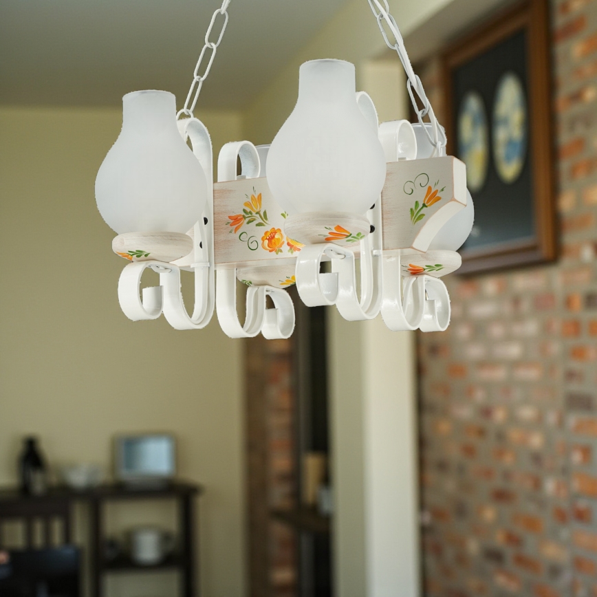 Brilagi - Ketiga lühter QUEEN 4xE14/40W/230V pöök/kreemjas