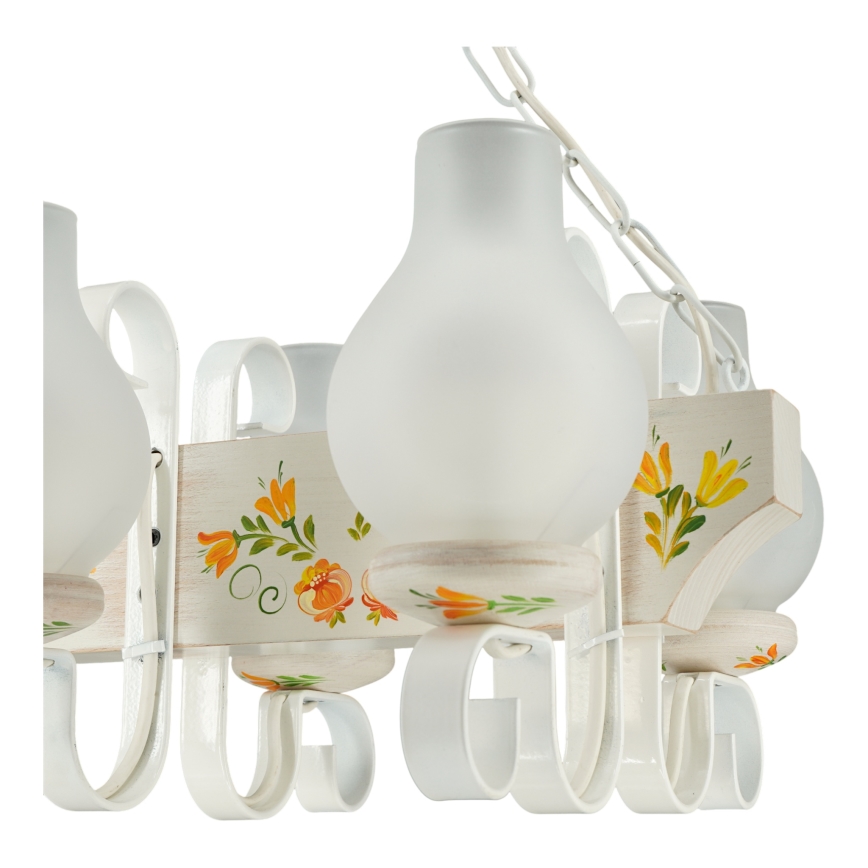 Brilagi - Ketiga lühter QUEEN 4xE14/40W/230V pöök/kreemjas