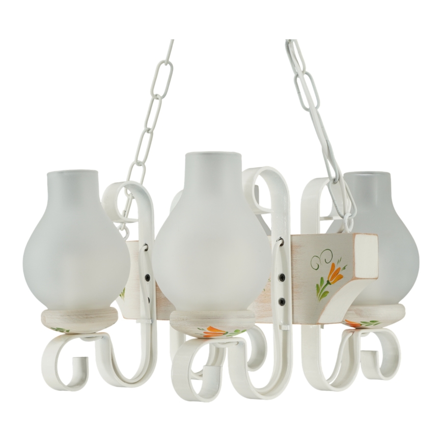 Brilagi - Ketiga lühter QUEEN 4xE14/40W/230V pöök/kreemjas