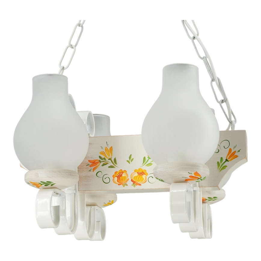 Brilagi - Ketiga lühter QUEEN 4xE14/40W/230V pöök/kreemjas