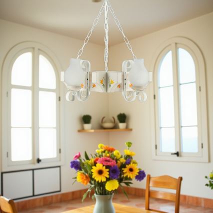 Brilagi - ketiga lühter QUEEN 4xE14/40W/230V pöök/kreemjas