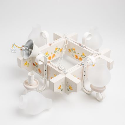 Brilagi - ketiga lühter QUEEN 4xE14/40W/230V pöök/kreemjas