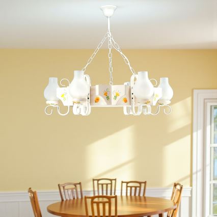 Brilagi - Ketiga lühter QUEEN 6xE14/40W/230V pöök/kreemjas