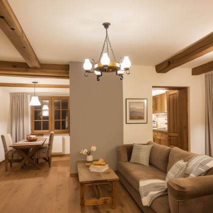 Brilagi - ketiga lühter ROATA 5xE14/40W/230V, läbimõõt 50 cm, pöök/pähkel