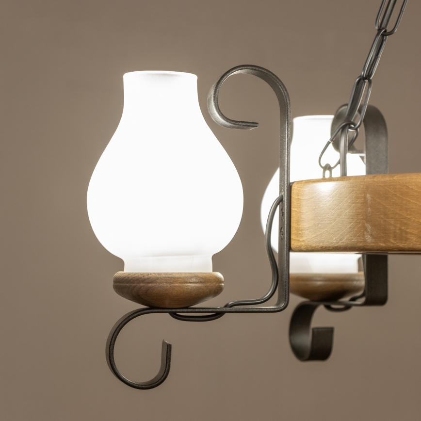 Brilagi - ketiga lühter ROATA 5xE14/40W/230V, läbimõõt 50 cm, pöök/pähkel