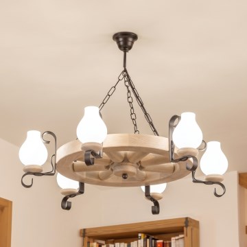 Brilagi - ketiga lühter ROATA 6xE14/40W/230V tamm