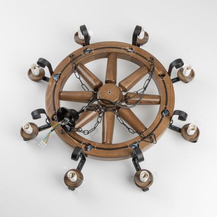 Brilagi - ketiga lühter ROATA 8xE14/40W/230V Ø 70 cm pöök/pähkel