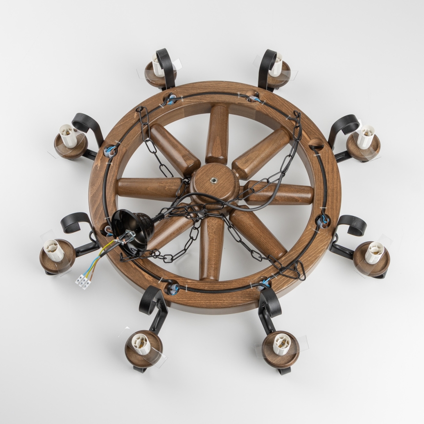 Brilagi - ketiga lühter ROATA 8xE14/40W/230V Ø 70 cm pöök/pähkel