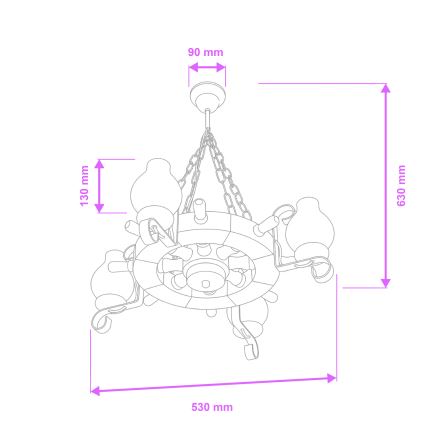 Brilagi - Ketiga lühter TIMONA 4xE14/40W/230V Ø 50 cm pöök