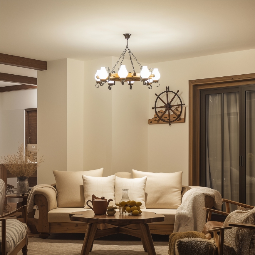 Brilagi - ketiga lühter TIMONA 8xE14/40W/230V, läbimõõt 70 cm, pöök