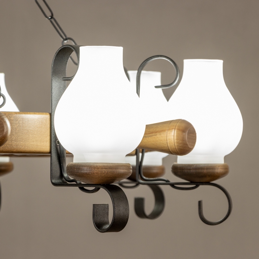 Brilagi - Ketiga lühter TIMONA 8xE14/40W/230V läbimõõt 70 cm pöök/pähkel