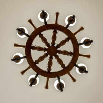 Brilagi - Ketiga lühter TIMONA 8xE14/40W/230V läbimõõt 70 cm pöök/pähkel