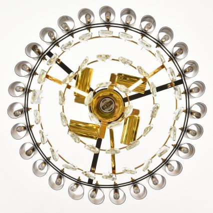 Brilagi - ketiga ripp-lühter ECLIPSE 5xE14/10W/230V, läbimõõt 38 cm, must/kuldne