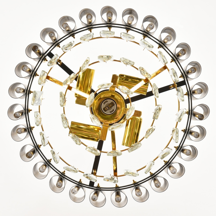 Brilagi - ketiga ripp-lühter ECLIPSE 5xE14/10W/230V, läbimõõt 38 cm, must/kuldne