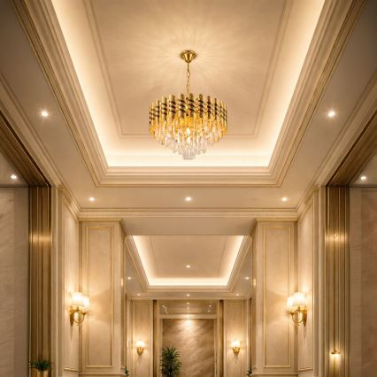 Brilagi - ketiga ripplühter CRISTAL 5xE14/40W/230V läbimõõt 38 cm