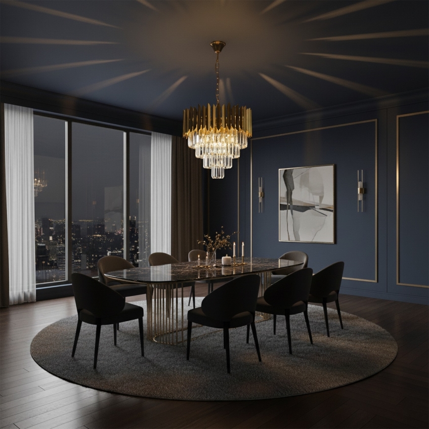 Brilagi - Ketiga ripplühter CRISTAL 5xE14/40W/230V, läbimõõt 45 cm