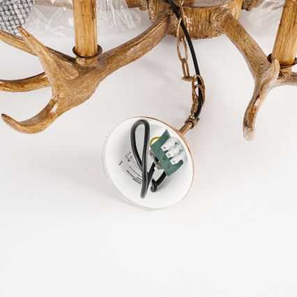 Brilagi - Ketiga ripplühter DEER 6xE14/10W/230V, läbimõõt 80 cm, sarvedega