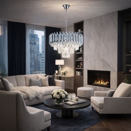 Brilagi - ketiga ripplühter ECLIPSE 5xE14/10W/230V, läbimõõt 38 cm, hõbedane