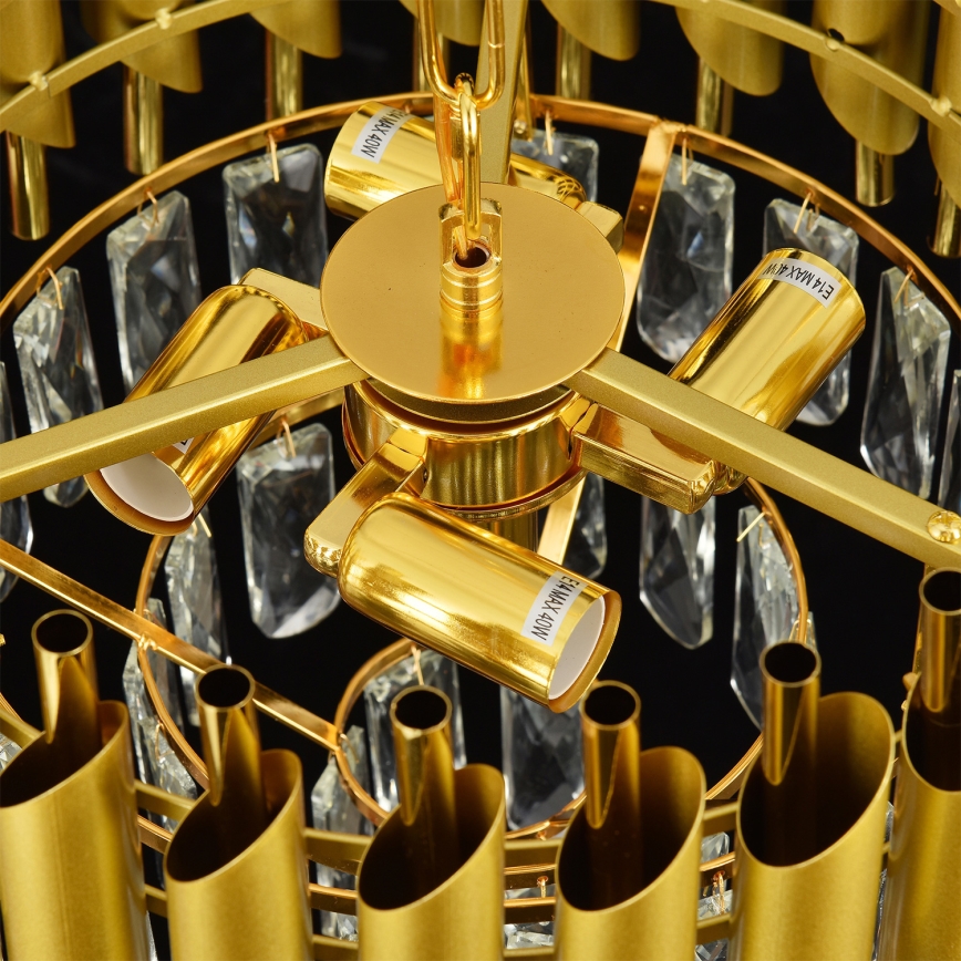 Brilagi - ketiga ripplühter ECLIPSE 5xE14/10W/230V, läbimõõt 38 cm, kuldne