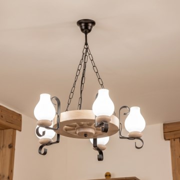 Brilagi - ketiga ripplühter ROATA 5xE14/40W/230V tamm