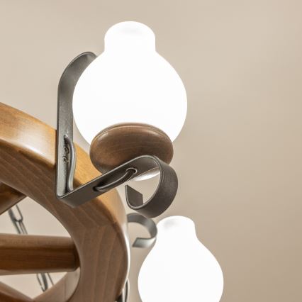 Brilagi - Ketiga ripplühter ROATA 6xE14/40W/230V läbimõõt 70 cm pöök/pähkel