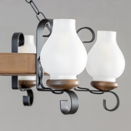 Brilagi - Ketiga ripplühter ROATA 6xE14/40W/230V läbimõõt 70 cm pöök/pähkel