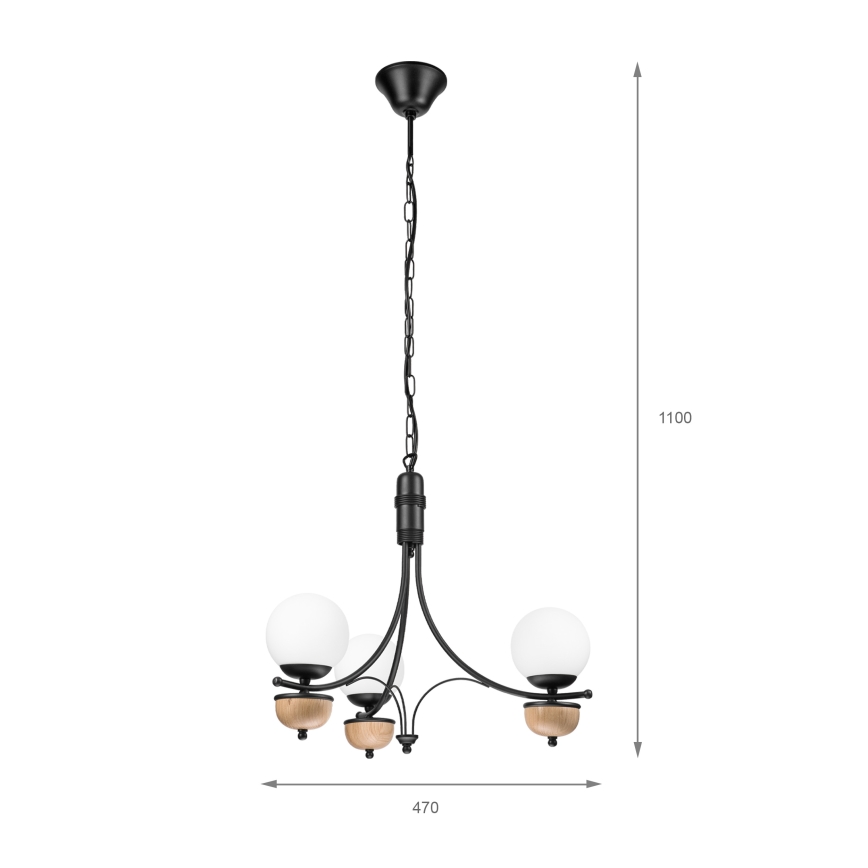 BRILAGI - ketiga rippuv LED-kroonlühter COTTAGE 3xG9/40W/230V tamm/valge
